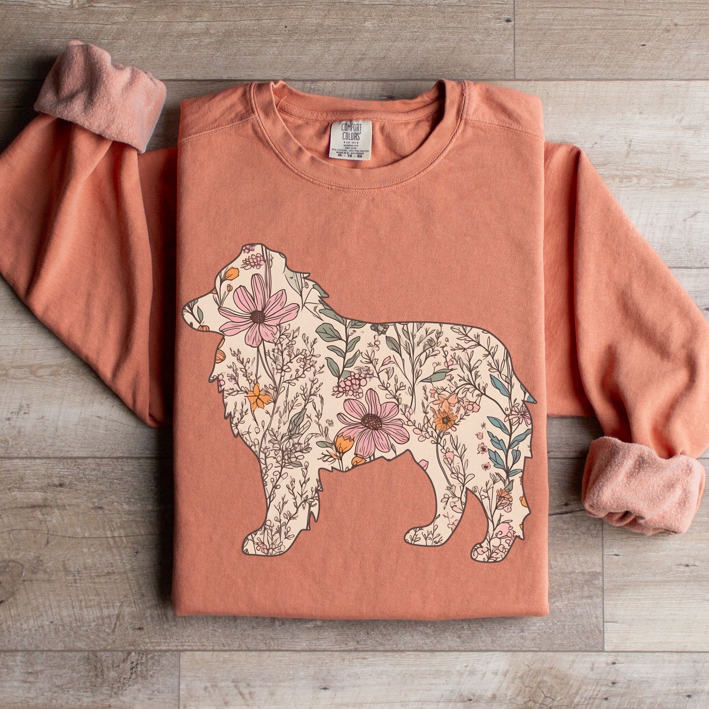 Comfort Colors® Floral Australian Shepherd Sweatshirt