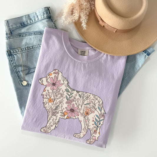 Comfort Colors® Floral Australian Shepherd Shirt