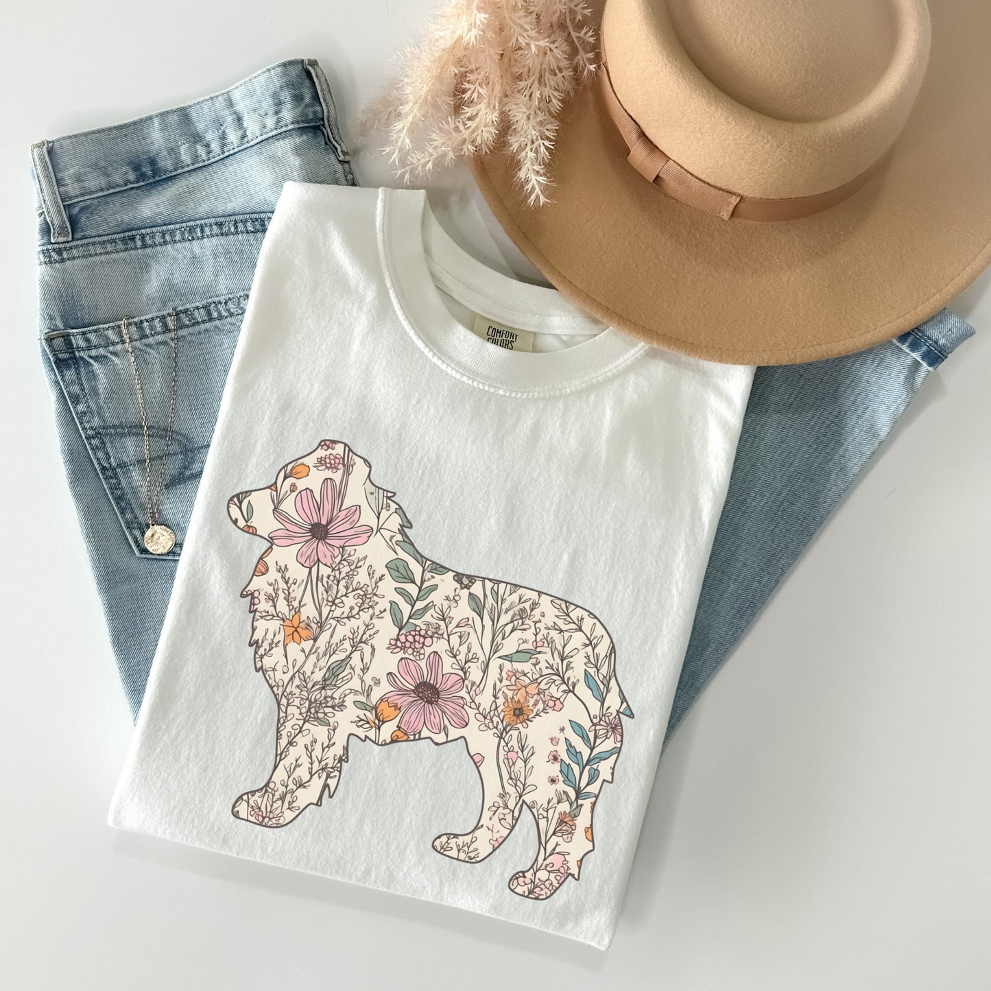 Comfort Colors® Floral Australian Shepherd Shirt