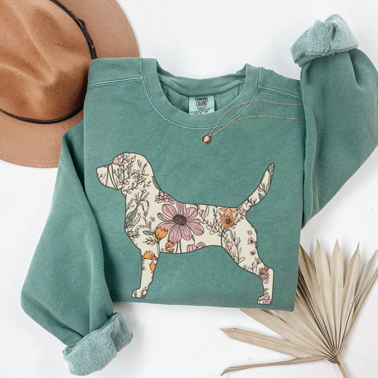 Floral Beagle Sweatshirt