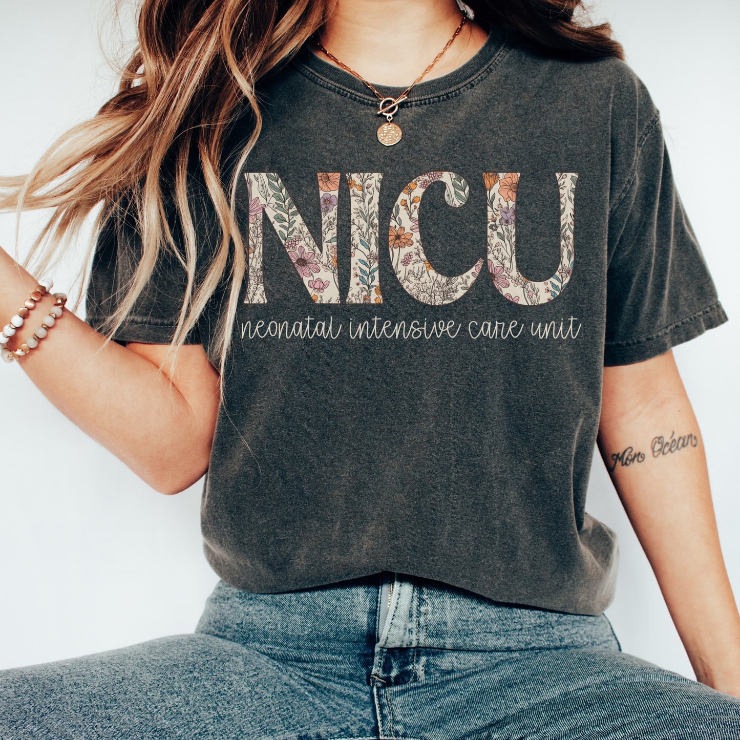 Floral NICU Shirt