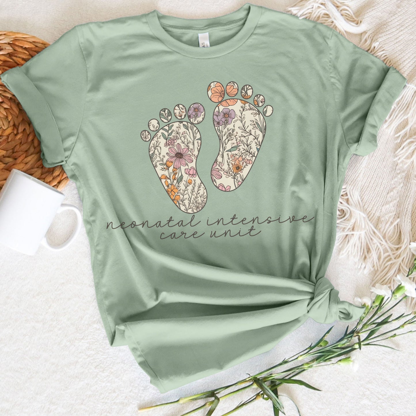 Floral NICU Shirt