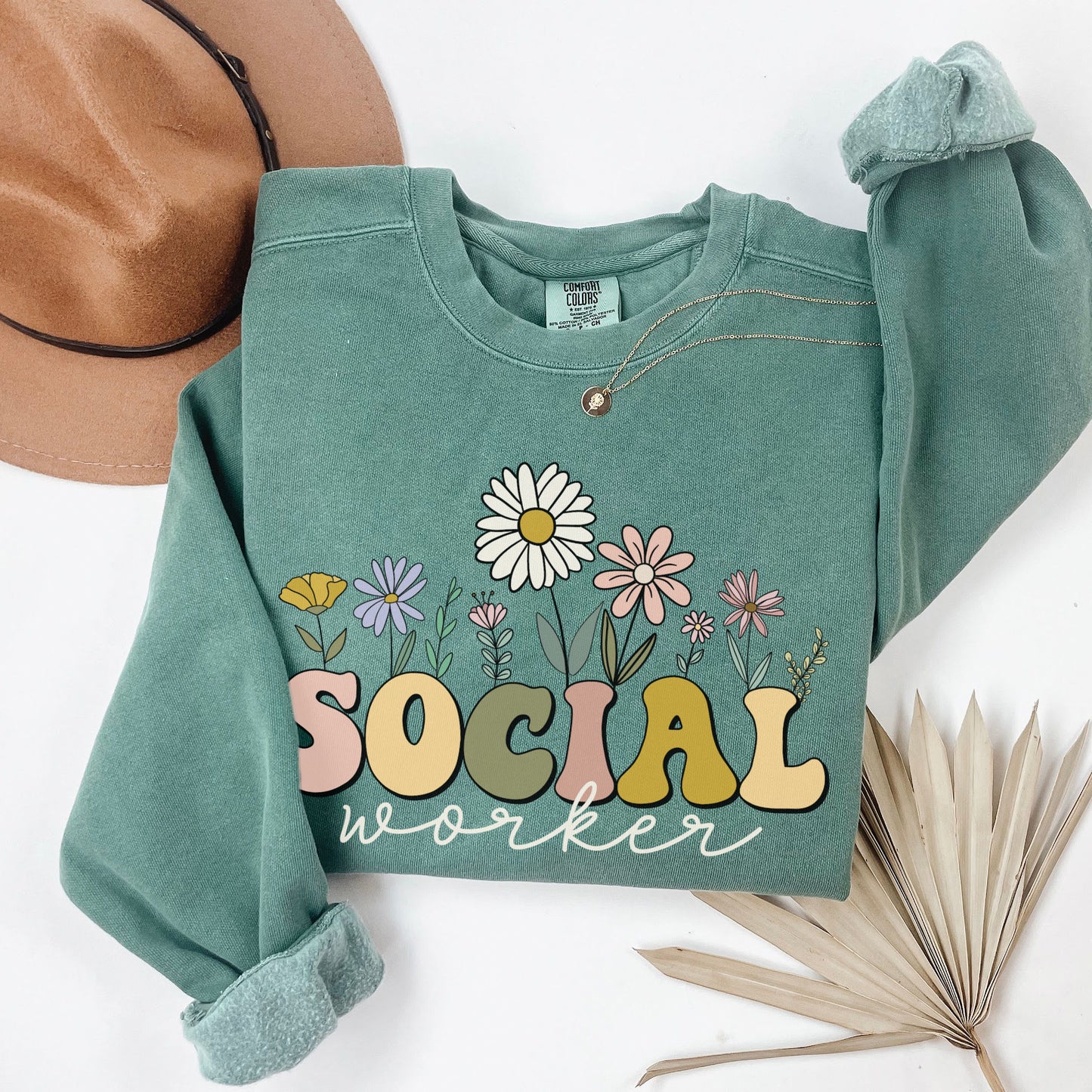 Comfort Colors® Wildflowers Social Worker Sweatshirt