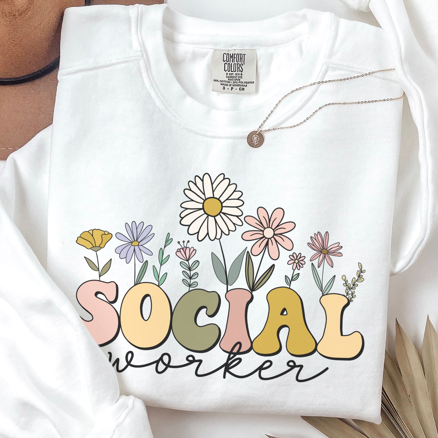 Comfort Colors® Wildflowers Social Worker Sweatshirt