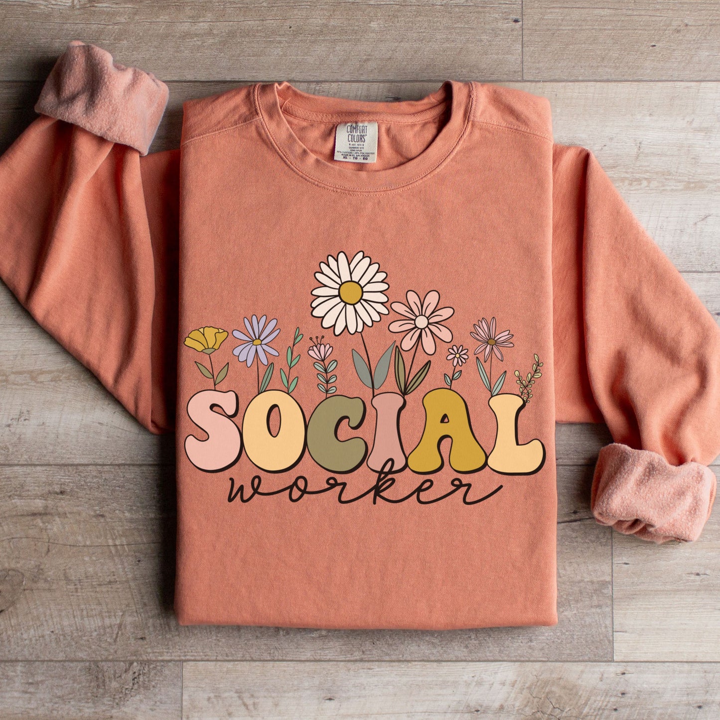 Comfort Colors® Wildflowers Social Worker Sweatshirt