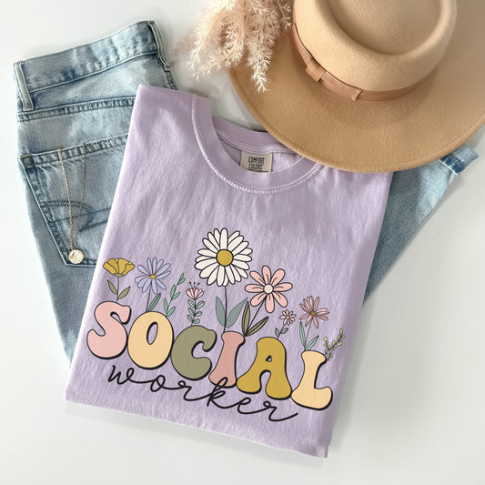 Comfort Colors® Wildflowers Social Worker Shirt