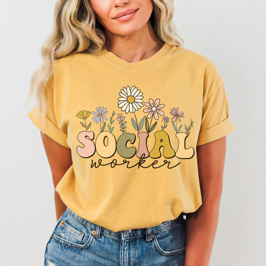 Comfort Colors® Wildflowers Social Worker Shirt